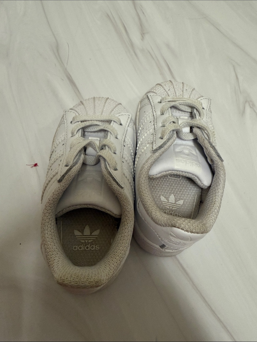 adidas Kids White Shell-Toe Classic Sneakers